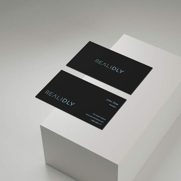 Black business card premium mockup PSD