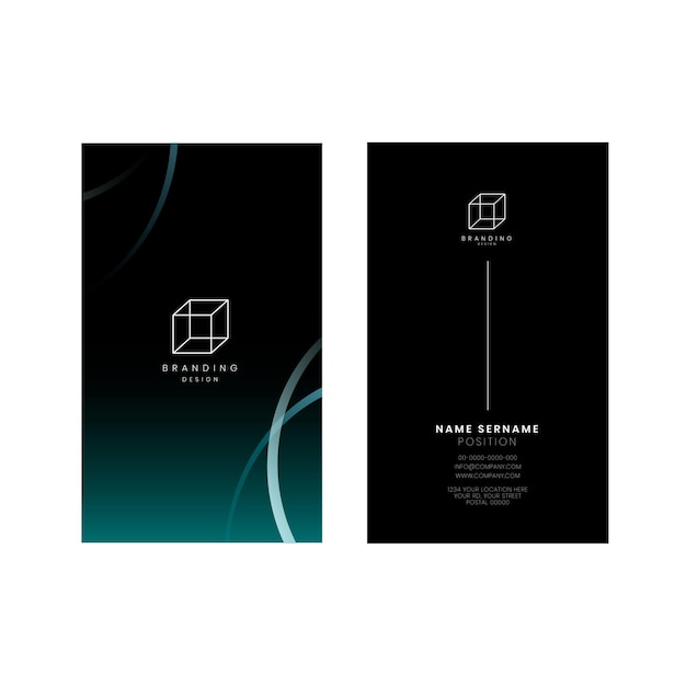 Black business card psd editable template