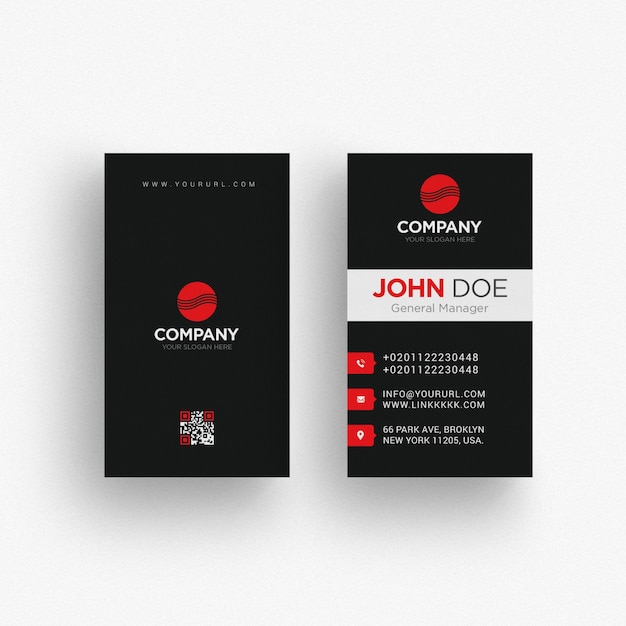 Black business card template