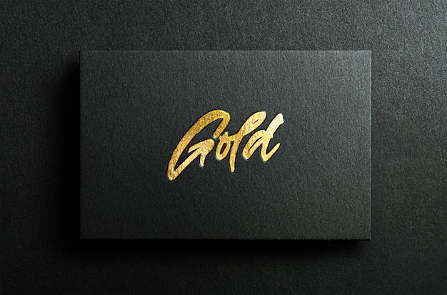 PSD black business card with golden foil lettering