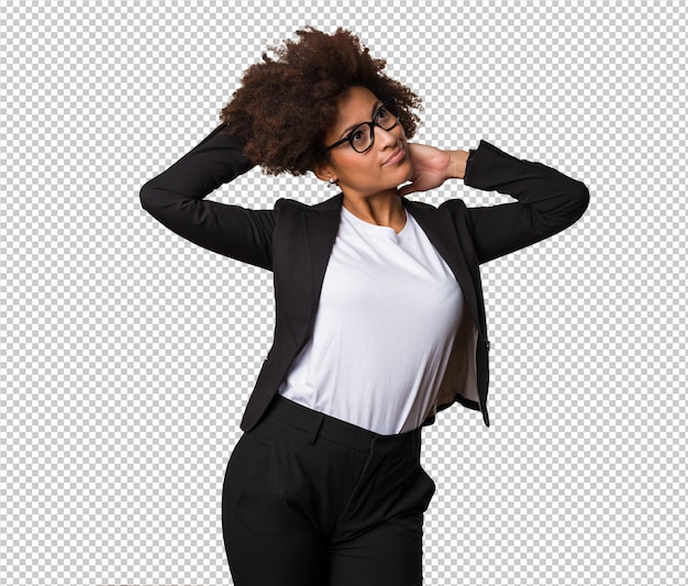 black businesswoman posing
