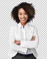 PSD black businesswoman smiling