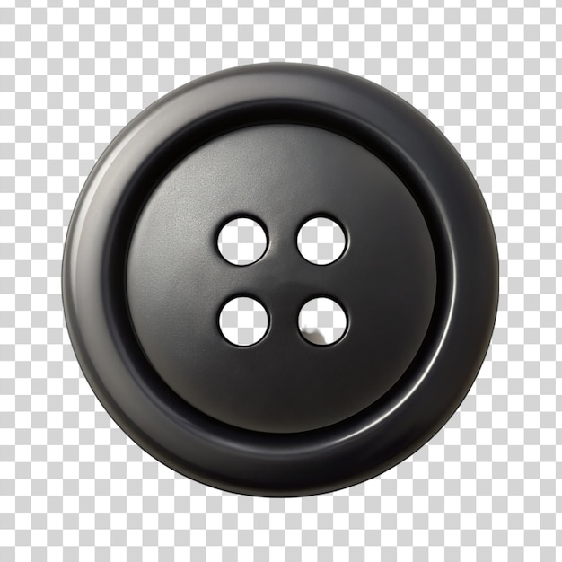 PSD black button isolated on transparent background