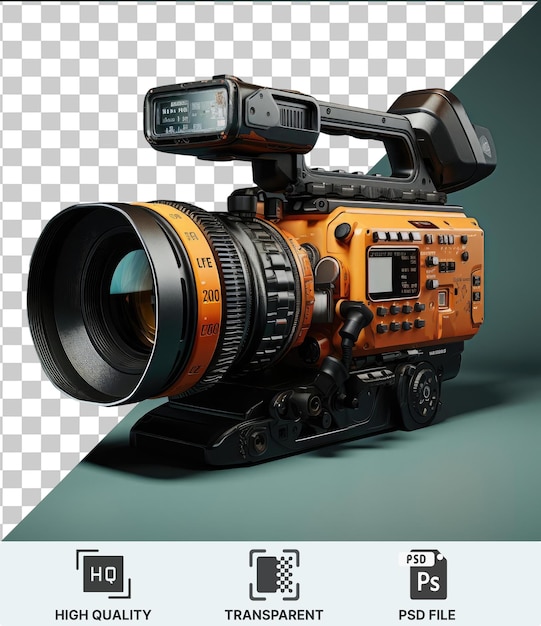 A black camera with a lens attached to it