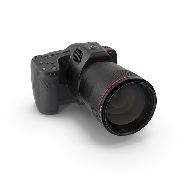 black camera with lens