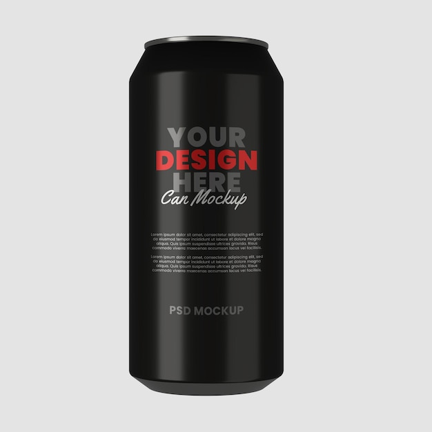 Black can mockup