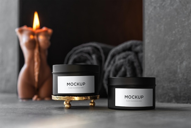 Black Candle Jar MockUp