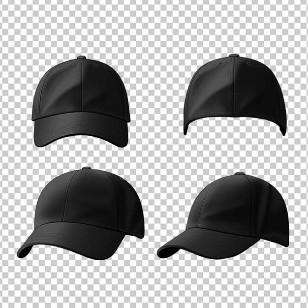 PSD black cap isolated on background