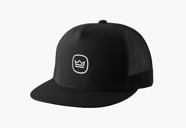 PSD black cap logo mockup