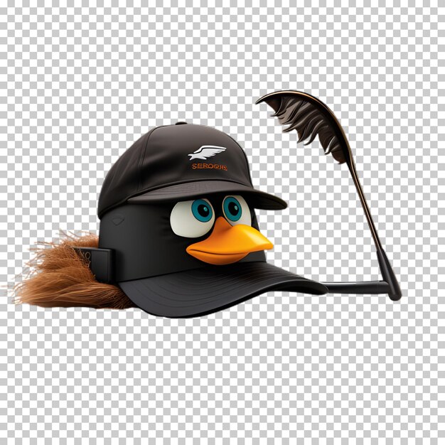 PSD black cap png isolated on transparent background
