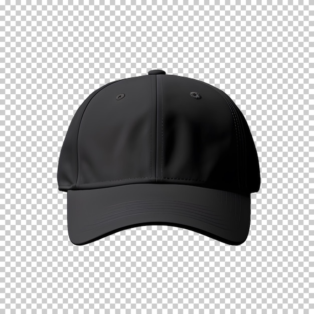 black cap on transparent background