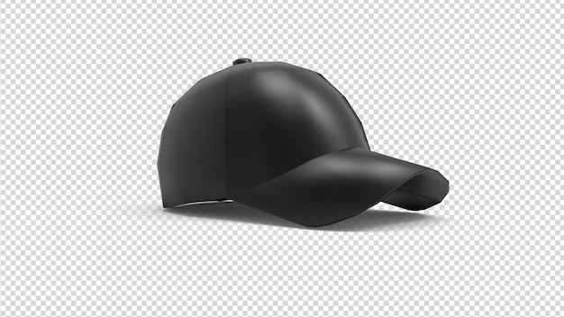 PSD black cap with a cap on a transparent background.