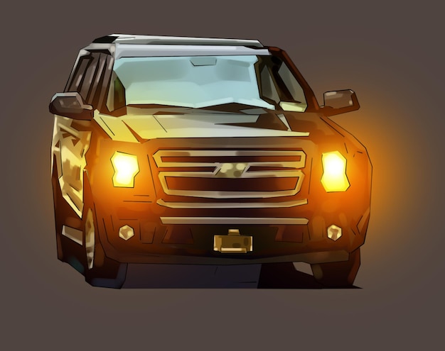 PSD black car illustration