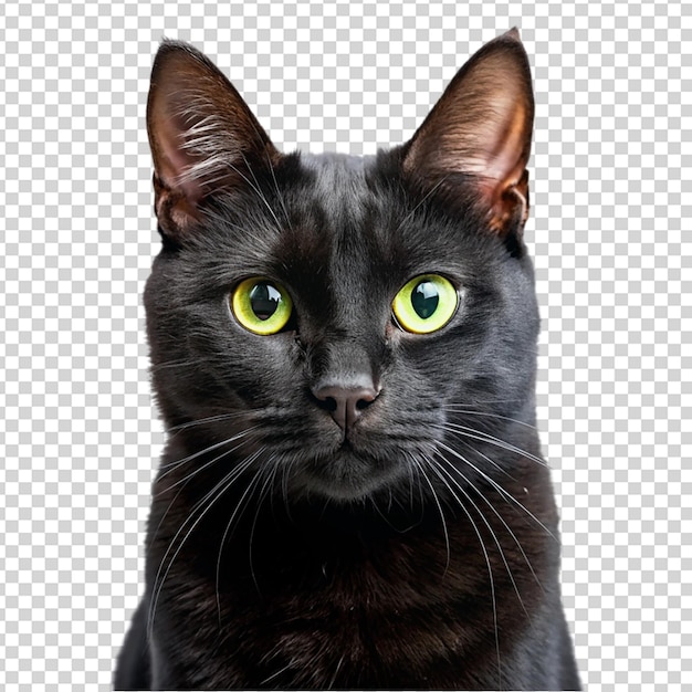 Black cat Isolated on transparent background