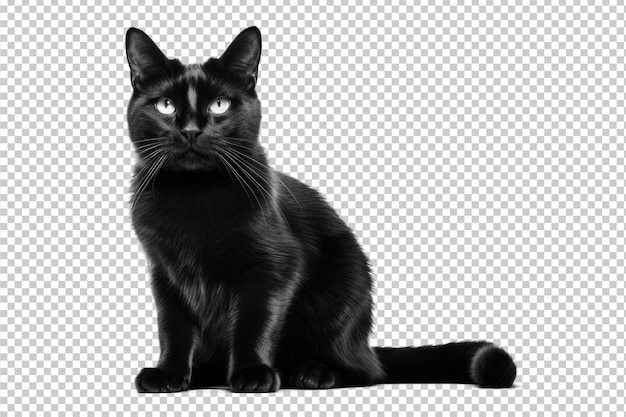 PSD 透明な背景に分離された黒猫