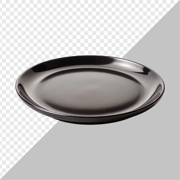 a black ceramic bowl isolated on transparent background has a black rim png file