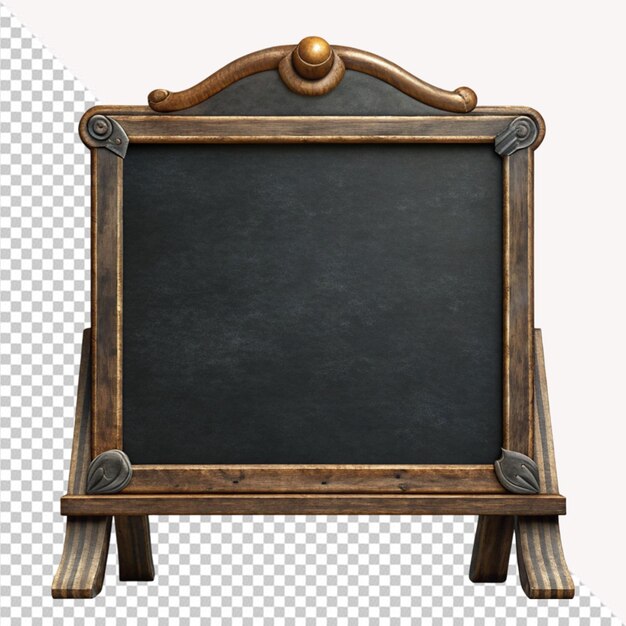 Black chalk board on transparent background