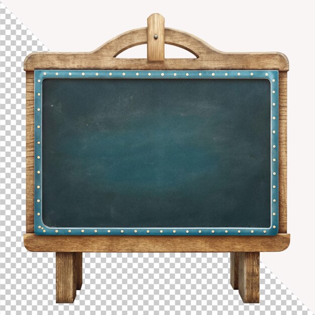 PSD black chalk board on transparent background