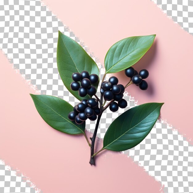 PSD 투명한 배경에 분리된 블랙 초크베리 aronia melanocarpa