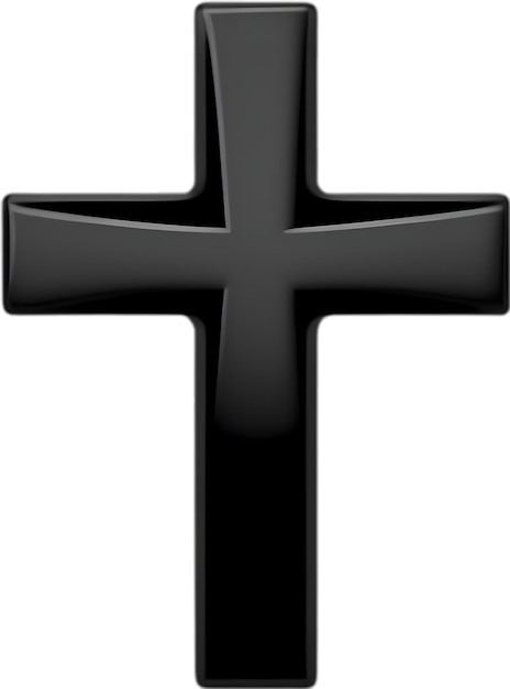 PSD black christian cross icon design in a minimalist style