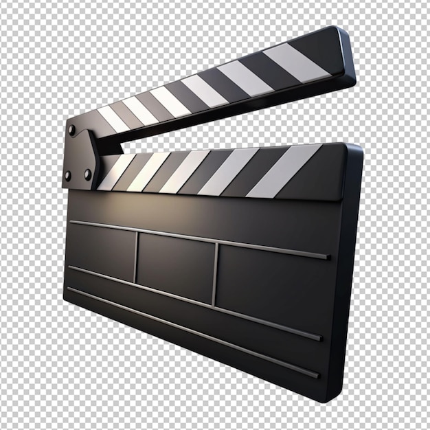 PSD black clapper board on transparent background