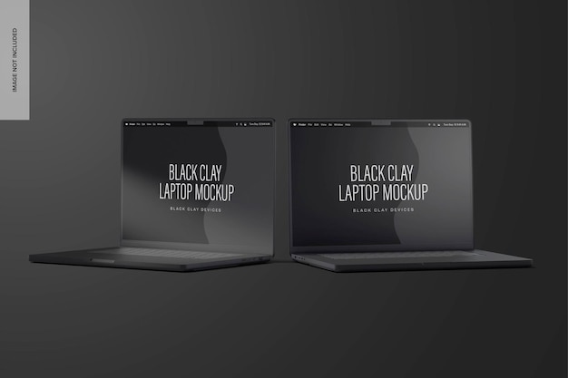 PSD mockup di laptop in argilla nera