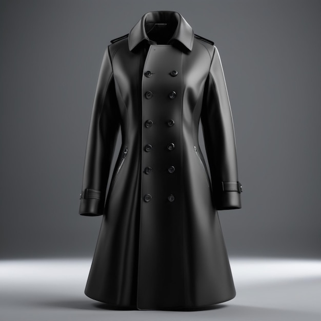 PSD psd di cappotto nero su uno sfondo scuro