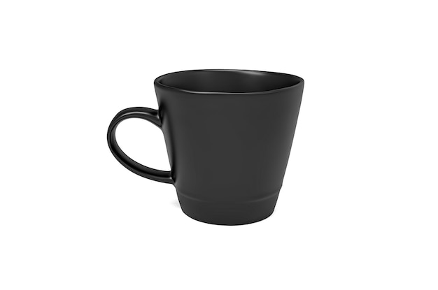 Tazza di caffè nera isolata su fondo bianco