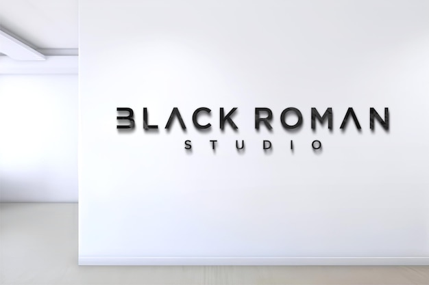 PSD black company logo on wall