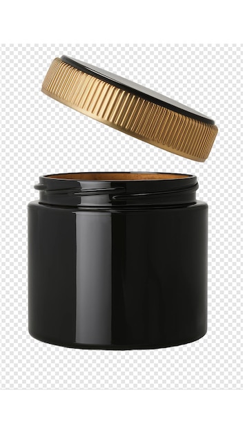 PSD a black container with a gold band on it