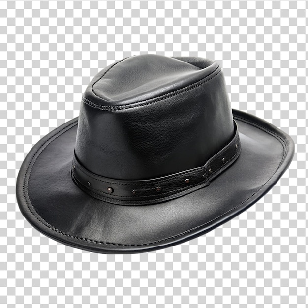 PSD cappello da cowboy nero isolato su uno sfondo trasparente