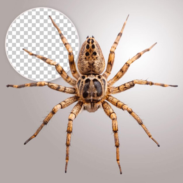 PSD black crab spider on transparent background