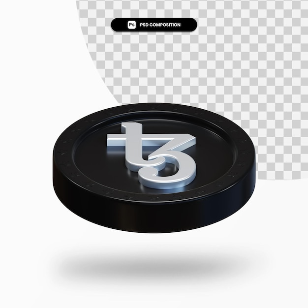 Black cryptocurrency coin 3d rendering isolated