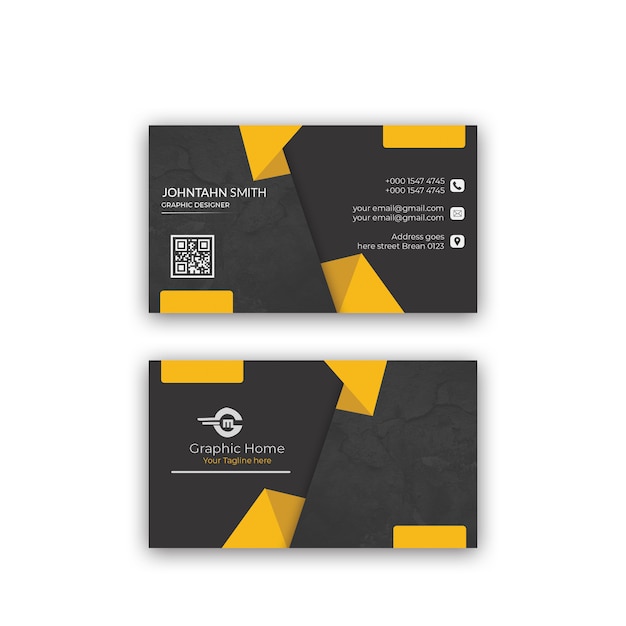 PSD black dark business card modern design