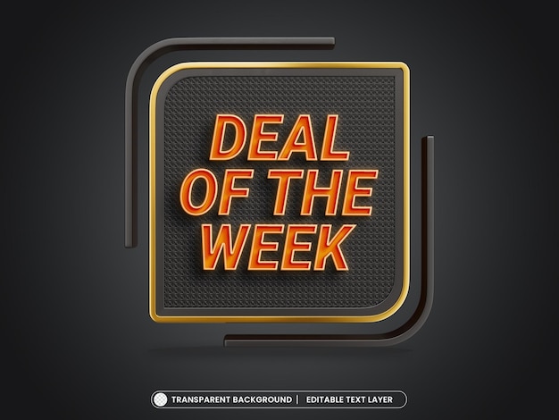Black deal of the week offre un modello di banner 3d modificabile