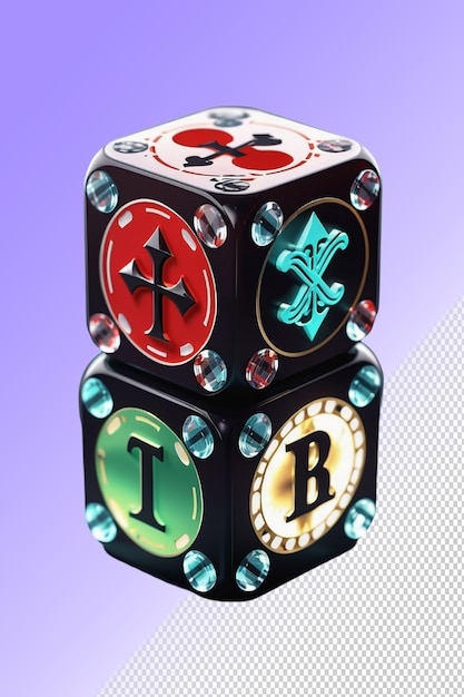 PSD a black dice with the letter b on it