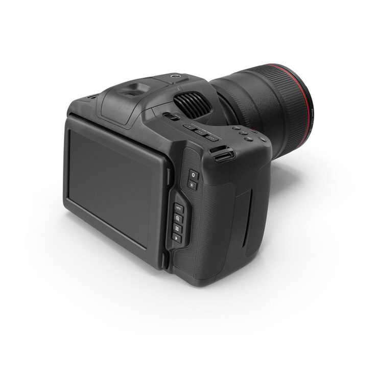 PSD black digital video camera with attached lens
