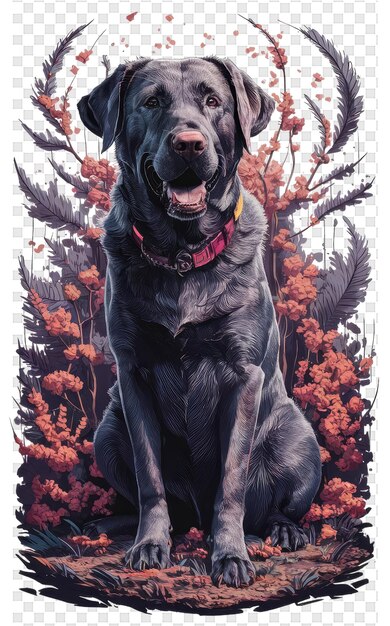 A black dog is sitting on a poster that says the dog is black