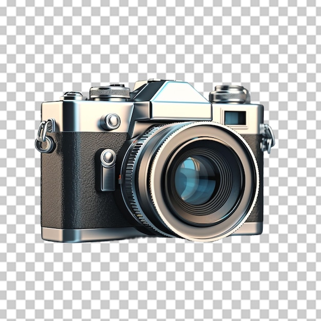 PSD black dslr camera isolated on transparent background