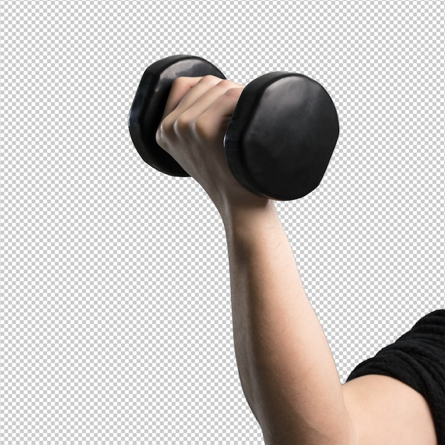 PSD black dumbbell on white background