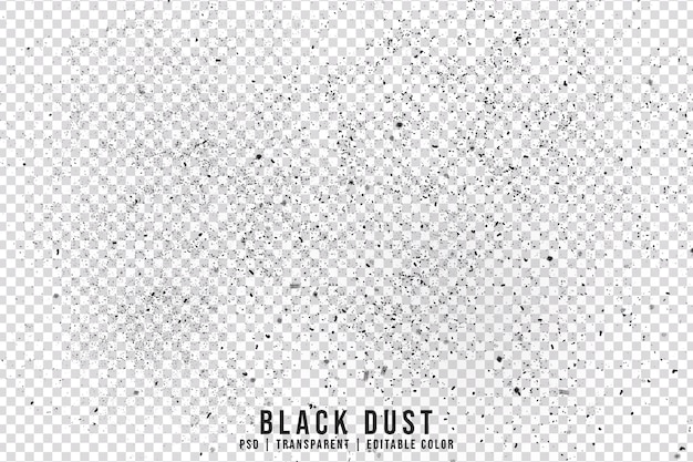 PSD black dust isolated on transparent background