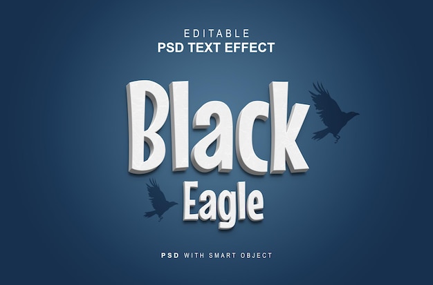 Black eagle text style effect