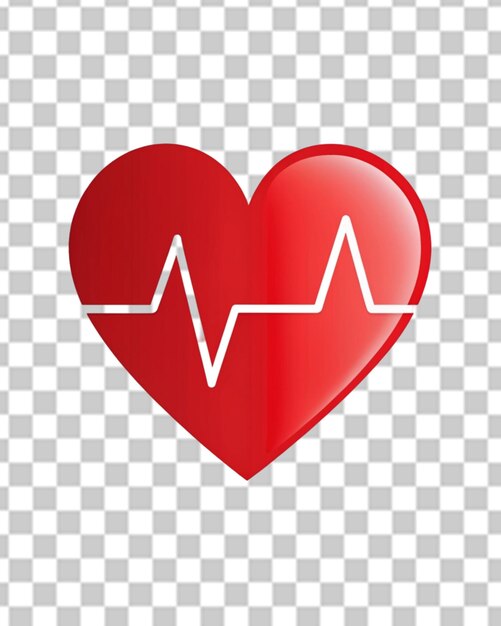 黒い ecg 心拍線が満たされた色の心臓に