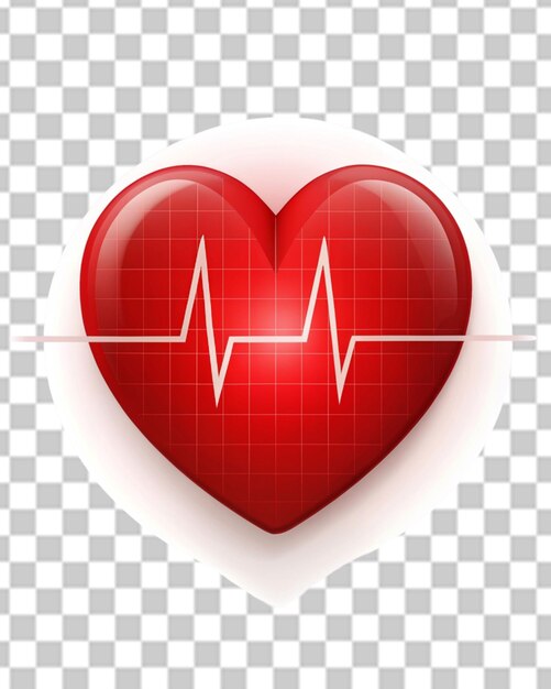 黒い ecg 心拍線が満たされた色の心臓に