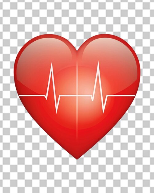 PSD black ecg heartbeat line into filled colour heart