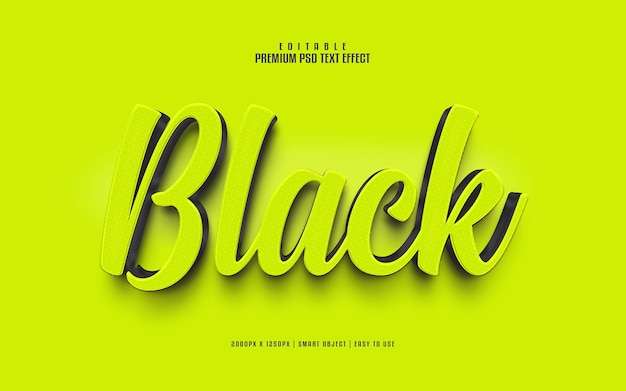 Black editable premium psd text effect