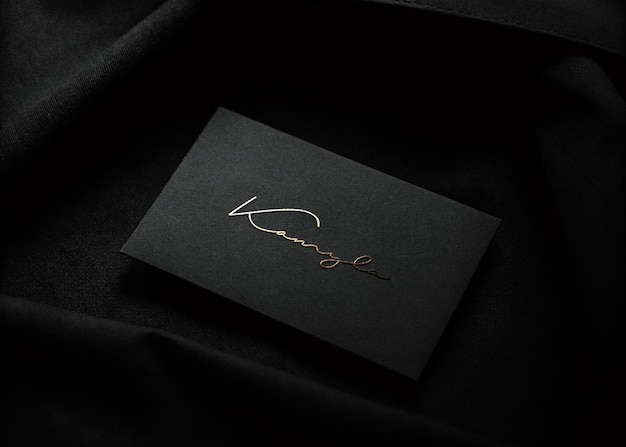 black embossed luxury business card mockup