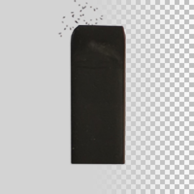 Black eraser on light background