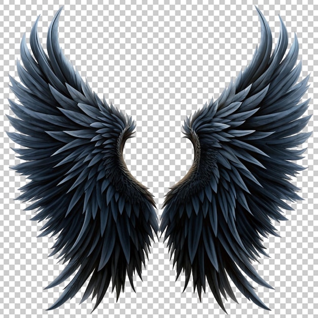 PSD black evil wing isolated on transparent background