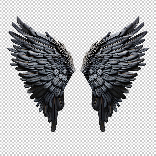 PSD black evil wings cutout